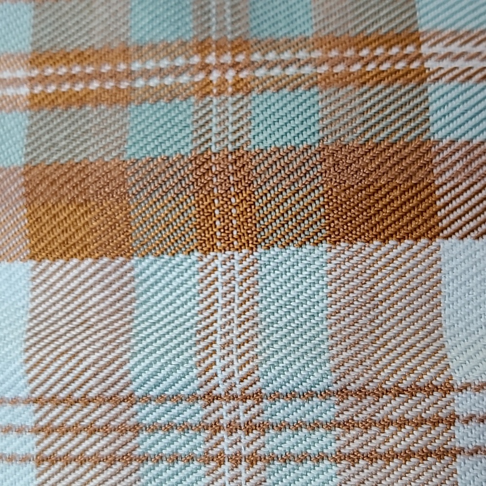 NWT Listicle Size Small Sky Blue Brown Plaid Pleated Wide Leg Trouser Pants - Picture 9 of 16